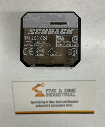 Schrack RM-203-024 Relay Coil: 24VDC 8-Pin 16A  250V - 0