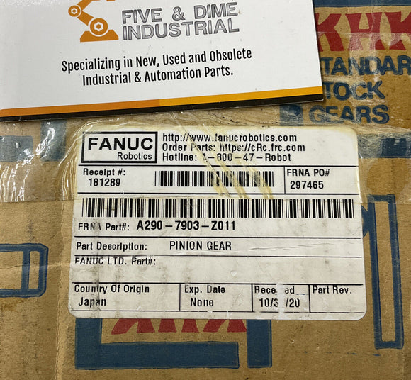 Fanuc A290-7903-Z011 Pinion Gear