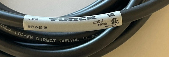Turck WKV-254BK-6M Single End Cable Minifast 4-Pole, 2-Wire Female 90° 6M