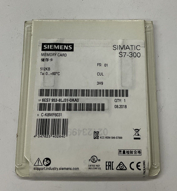 Siemens 6ES7-953-8LJ31-0AA0 512KB Memory Card