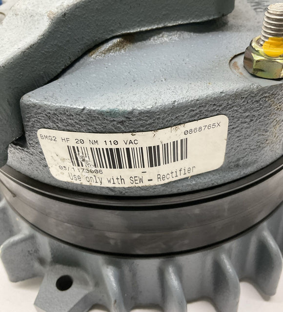 SEW BMG2 HF NM 110 VAC Rectifier Motor Brake