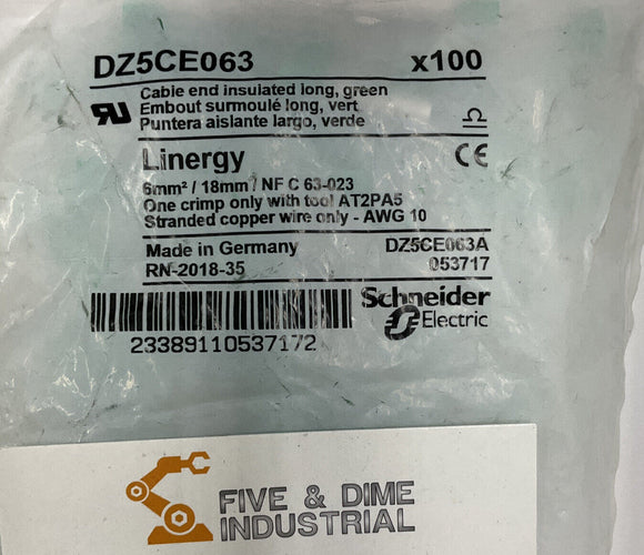 Schneider Electric D25CE063 Green Female Cable End