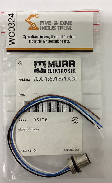 Murr Elektronik  7000-13501-9710020 M12 4-Wire Male Receptacle Front Mt.