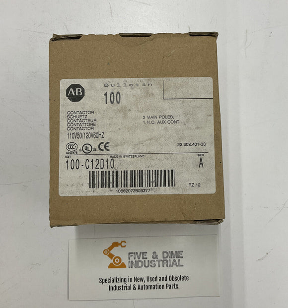 Allen Bradley 100-C12D10 Ser.A Contactor 110/120VAC