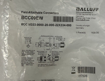 Balluff BCC M333-0000-20-0000-22X334-000 Field Connector 3-Pole M8, Male - 0