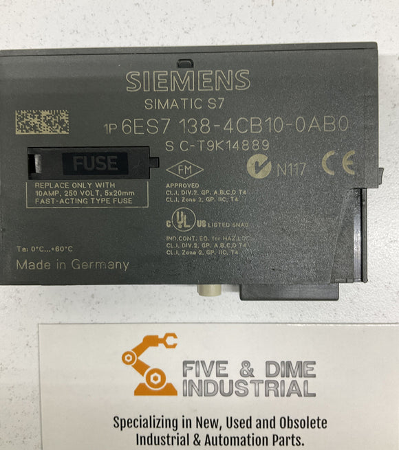 Siemens 6ES7 138-4CB10-0AB0 Power Module