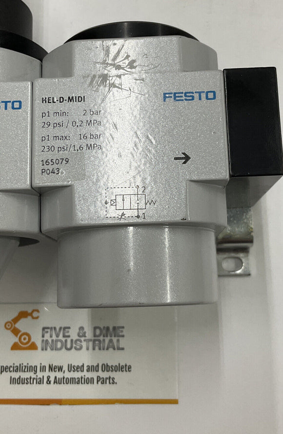 Festo HEE-D-Midi-24 / Held-Midi Pneumatic Valve Assembly w/Shut Off Valve