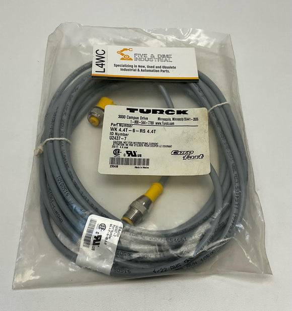 Turck WK4.4T-6-RS-4.4T Cable Female Straight Male U2437-7 4-Pole, 4-Wire 90°