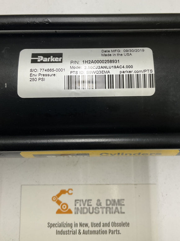 Parker 02.50CJ2ANLU19AC4.000 Hydraulic Cylinder 250 PSI