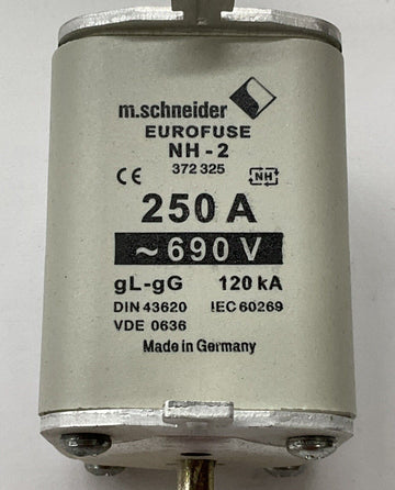 M.Schneider 372-325 Eurofuse NH-2 gL-gG Fuse 250 Amp 690 VAC 372325 - 0