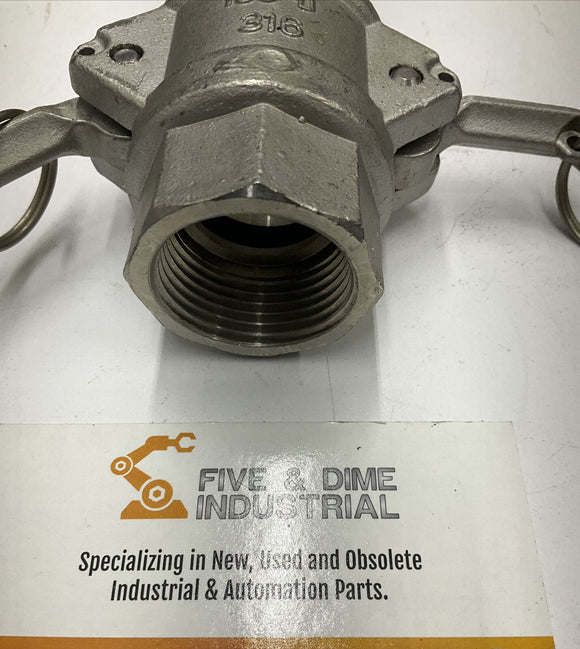 Dynaflo 0400684 1" Female Coupler Part D 1" Npt 3/16 SS