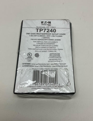 Eaton Crouse-Hinds TP7240 One Gang Weatherproof Outlet Cover - 0