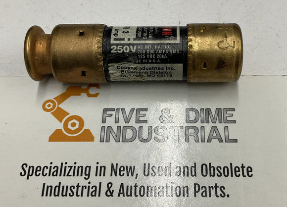 Bussmann Fusetron FRN-R-3  3A Fuse Lot of (3)