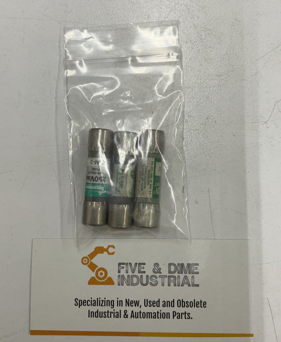 Bussmann Fusetron FNM-3 Dual Element Fuse 3A 250V Lot of 3