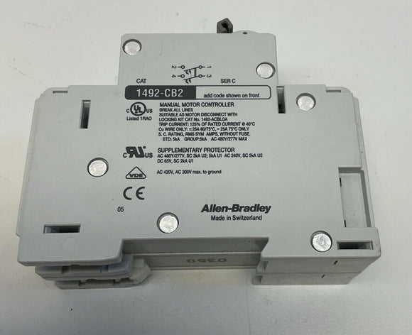 Allen Bradley 1492-CB2-F010 Ser. C 1A 480277 Volt Max Circuit Breaker 2-Pole