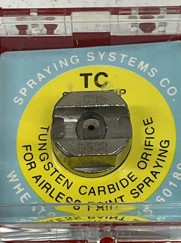 Spraying Systems .036 TC Spray Tip 0502 Carbide Airless Nozzle