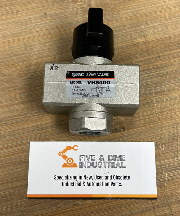 SMC VHS400 3-Way Valve 3/8 NPT 145 Psi Max