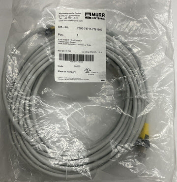 Murr 7000-74711-7781500 Gigabit Shielded RJ45 Male/Male 15-Meter Cable - 0