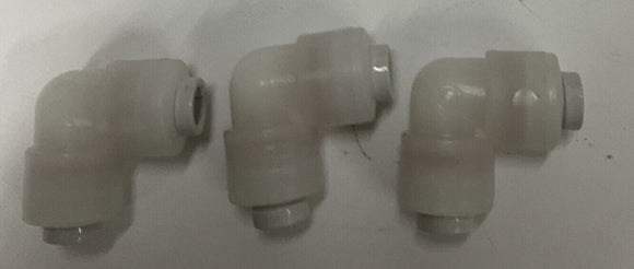 Parker F4EU4 Kynar PVDF Elbow Union 1/4x1/4"  Push-to-Connect Lot of 3
