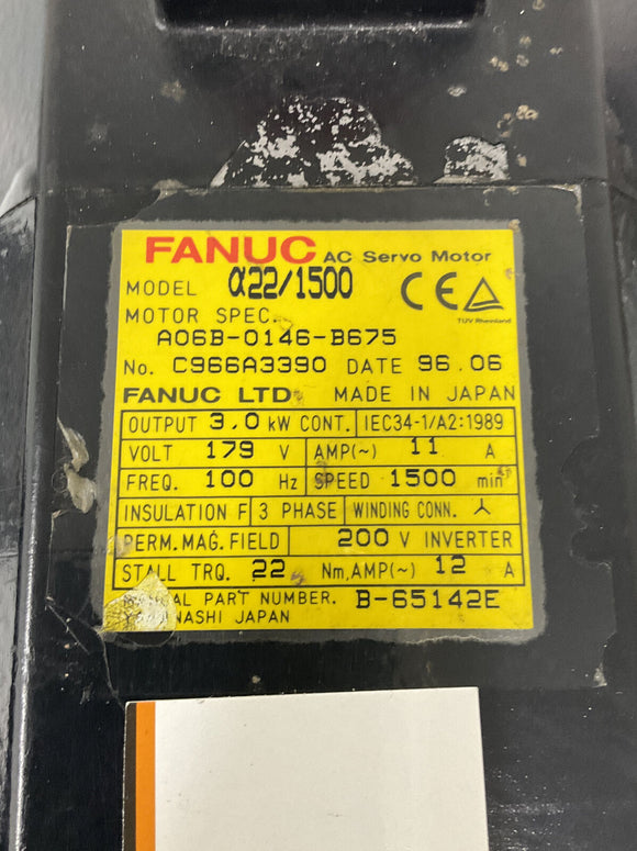 Fanuc A06B-0146-B675 AC Servo Motor 179V Nos
