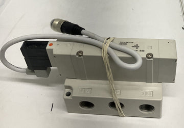 SMC SV4100-5W1U-03N Solenoid Valve w/ Base & Cable 24VDC - 0