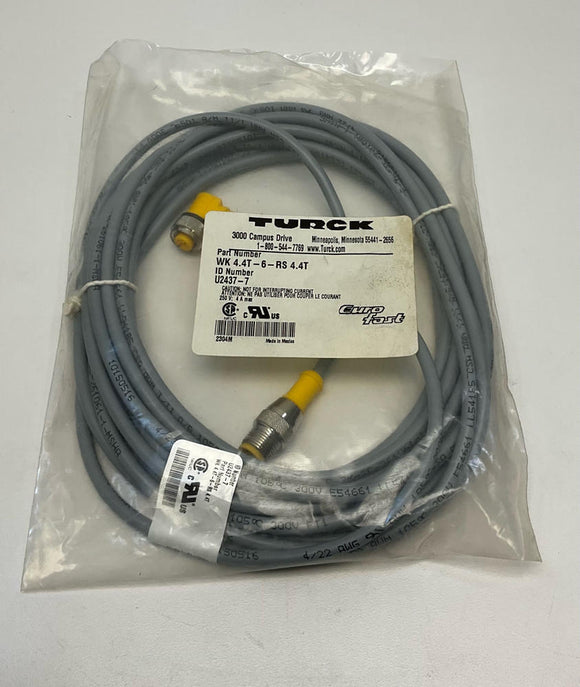 Turck WK4.4T-6-RS-4.4T Cable Female Straight Male U2437-7 4-Pole, 4-Wire 90°