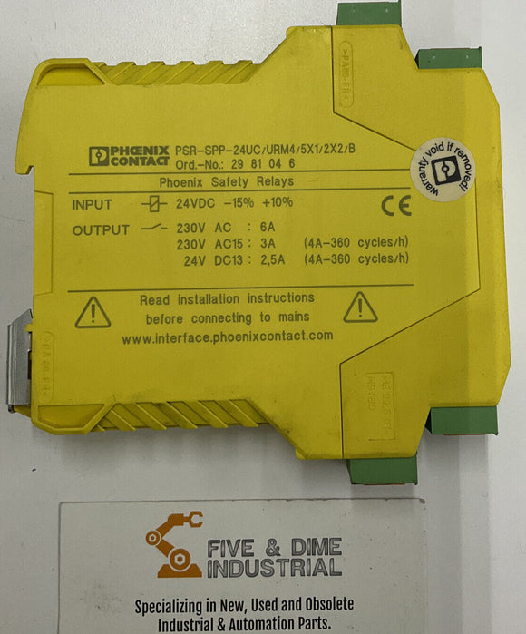 Phoenix Contact PSR-SPP-24UC/URM4/5X1/2X2/B Safety Control Relay