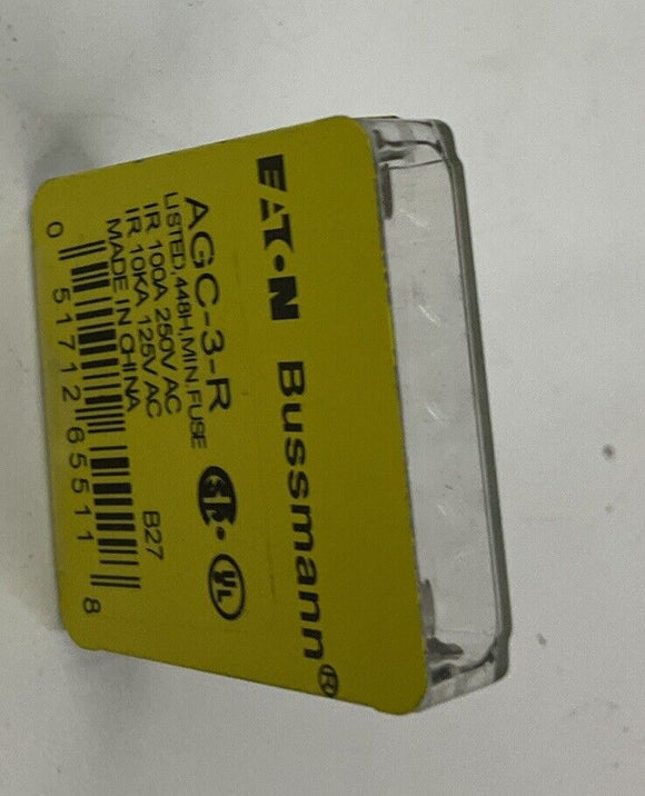 Bussmann AGC-3 Buss Glass Fuses 3A 250VAC 5-Pack