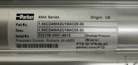 Parker 1.50CD4MA2U19AC05.00 Pneumatic Cylinder 4MA Series