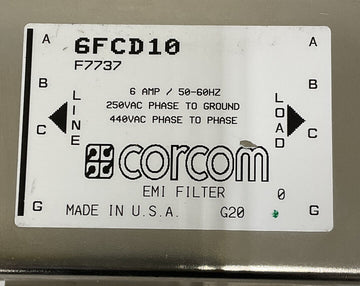 Corcom EMI Filter 6 Amp / 50-60Hz, 250VAC, 440 Vac - 0