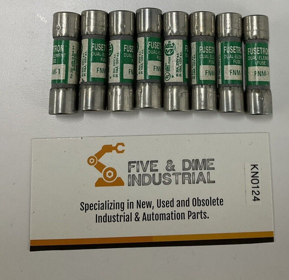 Bussman FNM-1 Fusetron Dual Element Fuses 1-Amp Lot of 8