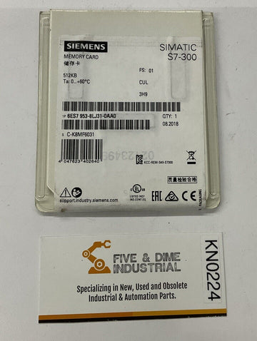 Siemens 6ES7-953-8LJ31-0AA0 512KB Memory Card