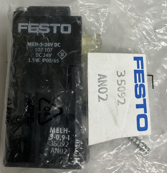 Festo MEH-3-24 VDC MELH-3-0, 9-1  Solenoid Valve