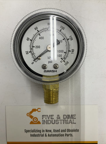 Marsh / Bellofram J1452 2" STD 1/4" Npt 0-160 Psi Gauge - 0