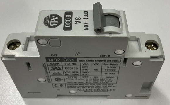 Allen-Bradley 1492-CB1G030 Ser. B Circuit Breaker 1-Pole 3 Amp