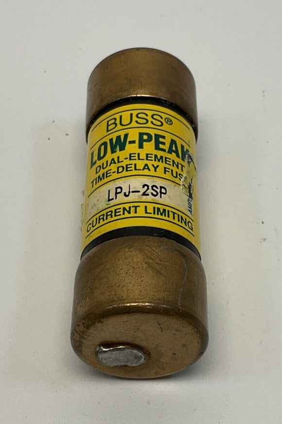 Bussmann LPJ-2SP Low-Peak 2-Amp Fuses Dual Element 600V Max. Pack of (3)