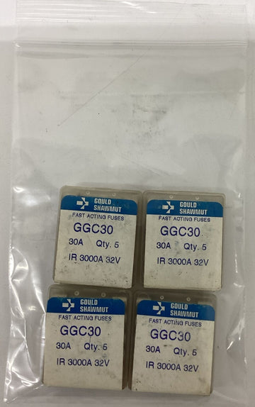 Gould Shawmut  GGC30 Lot of 20 Fast Acting Fuses 30A, 32V