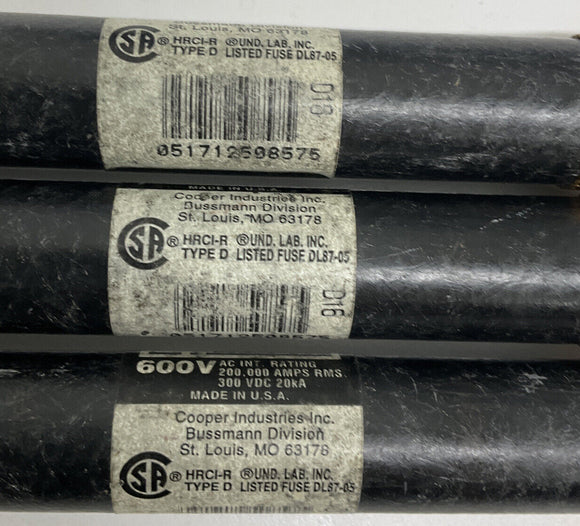 Bussmann Fusetron FRS-R-6 Lot of 3 Dual Element Fuse