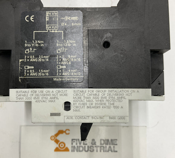 Siemens 3VU1300-1MD00 Circuit Breaker 0.24-0.4A