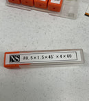 NS Tool R 0.5 X 1.5 X 45° X 4 X 60 End Mill Blade Package of (5)-2