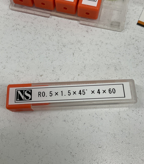 NS Tool R 0.5 X 1.5 X 45° X 4 X 60 End Mill Blade Package of (5)