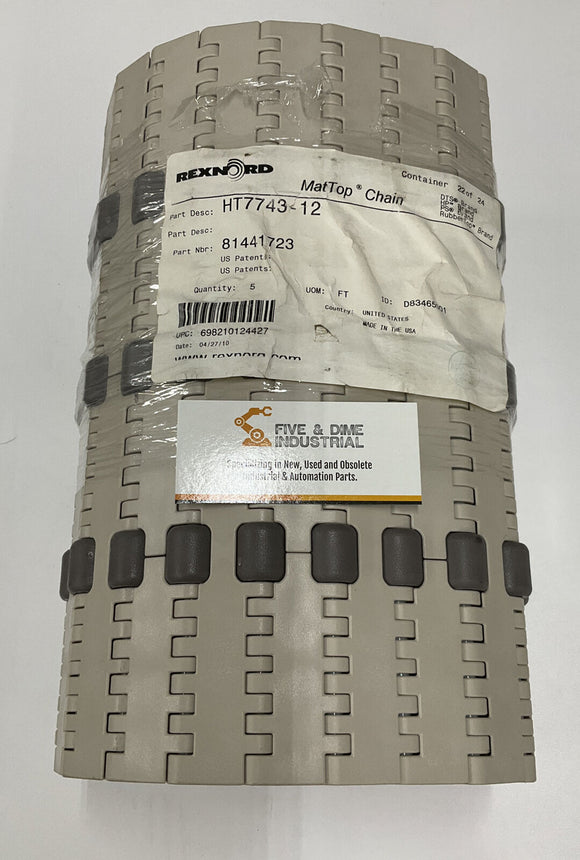 Rexnord 81441723 High Temp MatTop Chain Conveyor HT7743-12