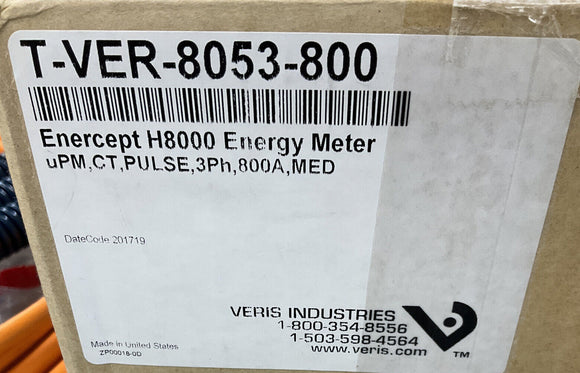Veris T-VER-8053-800 Enercept H8000 Energy Meter 800A, 3-Phase