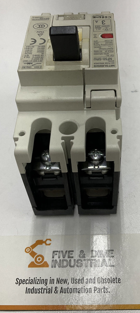 Mitsubishi NF50-SRU Circuit Breaker 3A 2 Pole 240 VAC