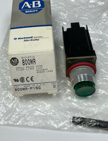 Allen Bradley 800MR-P16G Green Small Round Pilot Lamp 120 VAC