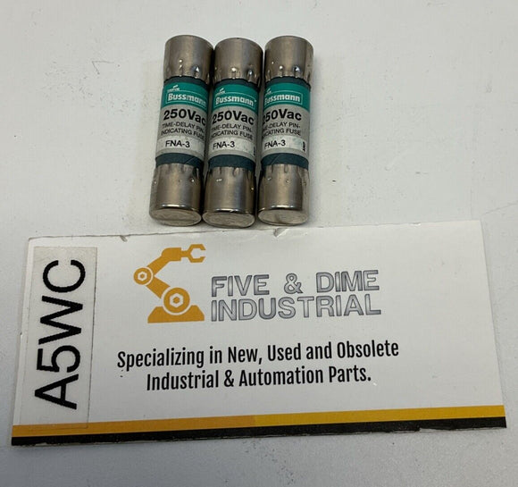 Cooper Bussmann FNA-3 New Lot of  3  Amp Dual Element Time Delay Fuses