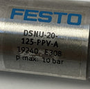 Festo DSNU-20-125-PPV-A Pneumatic Cylinder 20mm Bore, 125mm Stroke 19240-4