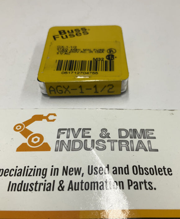 Bussmann AGX-1-1/2 Buss 5-Pack Fuses