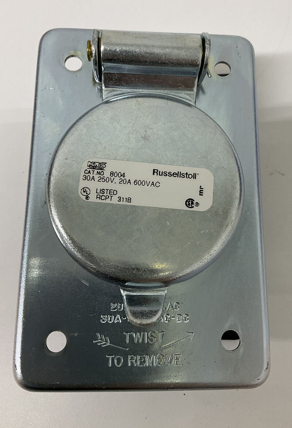Russellstoll T&B  8004 4P Receptacle 20A@ 600V  30A@ 250V