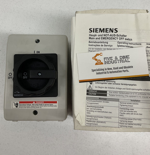 Siemens 3LD2264-0TB51-0US2 Disconnect Switch 30A